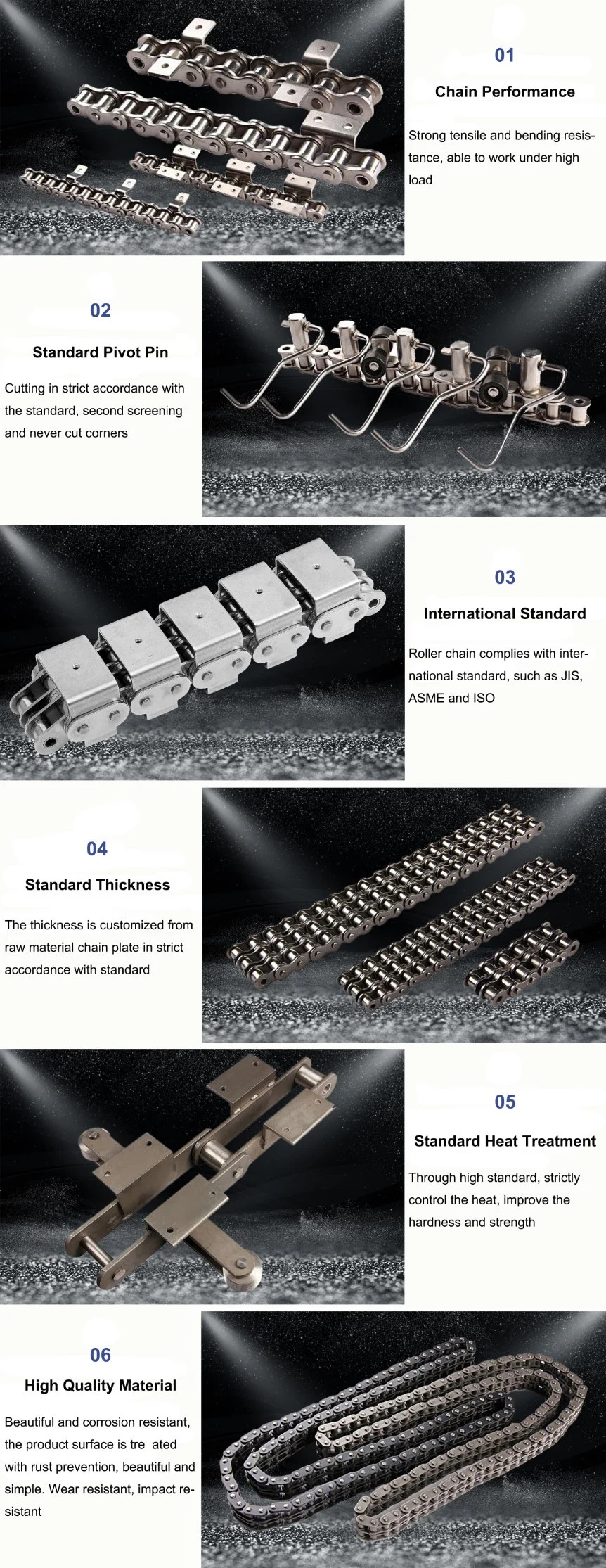 Chains Supplier Customized Stainless Steel Short Pitch Precision (A series) Single Roller Chain