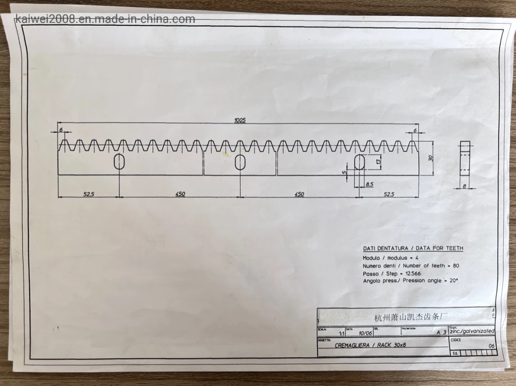 CNC M4 9*30*500 Sliding Gate Gear Rack